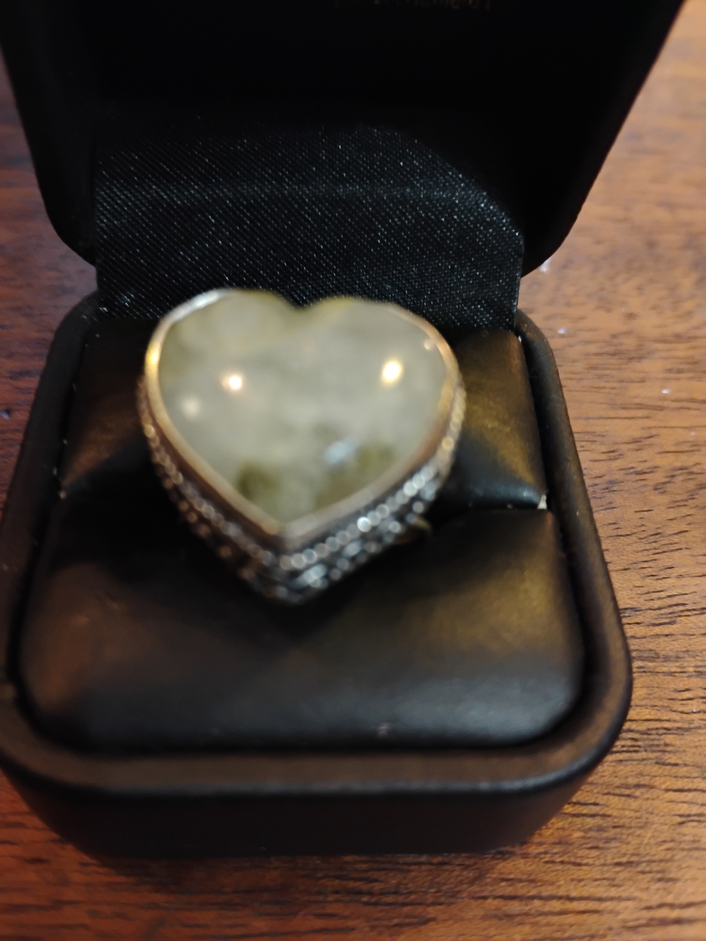 Heart-Shaped Natural Aquamarine Sterling Silver Ring 9